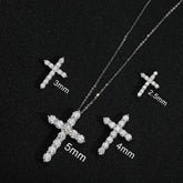 Full Moissanite Cross Pendant Necklace Original 925 Sterling Sliver Chain Plated 18k White Gold Fine